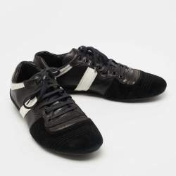 Dior Black Leather and Suede Low Top Sneakers Size 42.5 