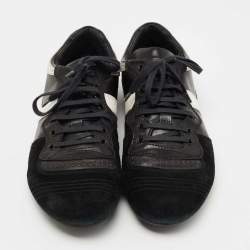 Dior Black Leather and Suede Low Top Sneakers Size 42.5 