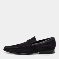 Dior Navy Blue Suede Slip On Loafers Size 43