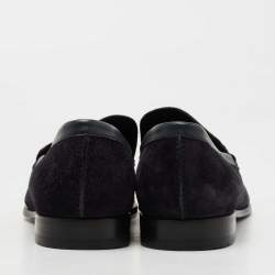Dior Navy Blue Suede Slip On Loafers Size 43