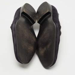 Dior Navy Blue Suede Slip On Loafers Size 43