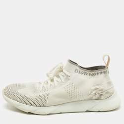Dior White/Grey Knit B21 Socks Low Top Sneakers Size 42