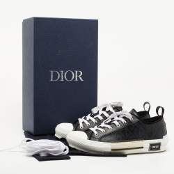 Dior Black Canvas Walk'n'Dior Low Top Sneakers Size 42