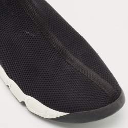 Pre Owned Dior Black Knit Fabric Sock High Top Sneakers Size 39