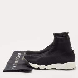 Pre Owned Dior Black Knit Fabric Sock High Top Sneakers Size 39