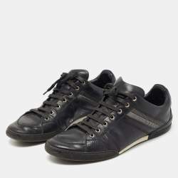 Dior Homme Black Leather Low Top Sneakers Size 44