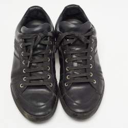Dior Homme Black Leather Low Top Sneakers Size 44