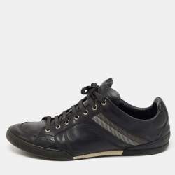 Dior Homme Black Leather Low Top Sneakers Size 44