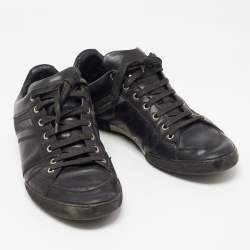 Dior Homme Black Leather Low Top Sneakers Size 44