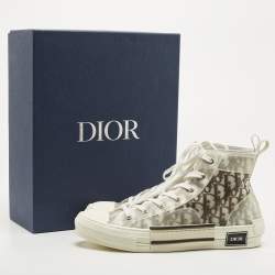 Dior Grey/Transparent PVC and Mesh b23 High Top Sneakers Size 44