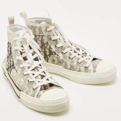 Dior Grey/Transparent PVC and Mesh b23 High Top Sneakers Size 44