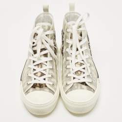 Dior Grey/Transparent PVC and Mesh b23 High Top Sneakers Size 44