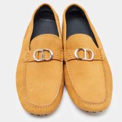 Dior Light Brown Suede CD Buckle Loafers Size 43