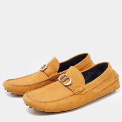 Dior Light Brown Suede CD Buckle Loafers Size 43