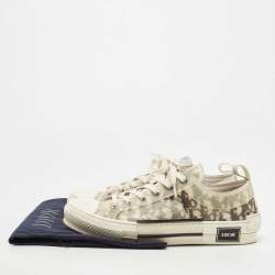Dior Black/White Oblique Canvas and Mesh B23 Sneakers Size 43