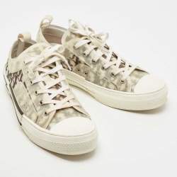 Dior Black/White Oblique Canvas and Mesh B23 Sneakers Size 43