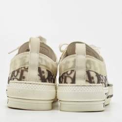 Dior Black/White Oblique Canvas and Mesh B23 Sneakers Size 43
