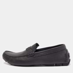 Dior Black Leather Slip On Loafers Size 44