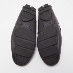 Dior Black Leather Slip On Loafers Size 44