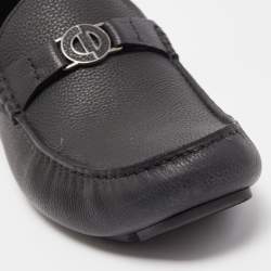 Dior Black Leather Slip On Loafers Size 44