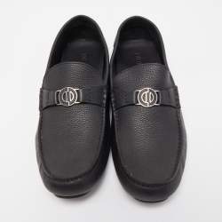 Dior Black Leather Slip On Loafers Size 44