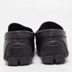 Dior Black Leather Slip On Loafers Size 44