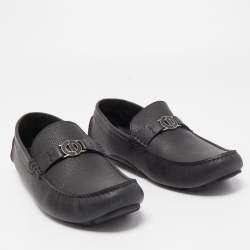 Dior Black Leather Slip On Loafers Size 44