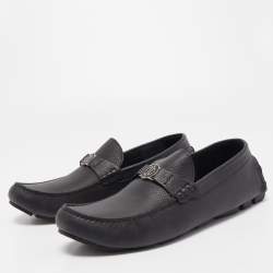 Dior Black Leather Slip On Loafers Size 44