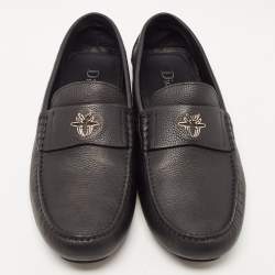Dior Black Leather Slip On Loafers Size 43.5