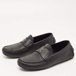 Dior Black Leather Slip On Loafers Size 43.5