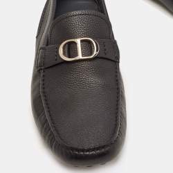 Dior Black Leather CD Logo Loafers Size 44