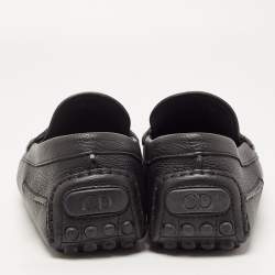 Dior Black Leather CD Logo Loafers Size 44