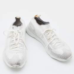Dior White/Grey Knit Fabric B21 Socks Low Top Sneakers Size 42
