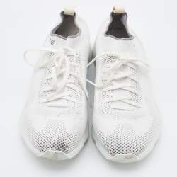 Dior White/Grey Knit Fabric B21 Socks Low Top Sneakers Size 42
