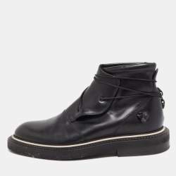 Dior Black Leather Ankle Boots Size 40 