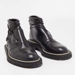 Dior Black Leather Ankle Boots Size 40 