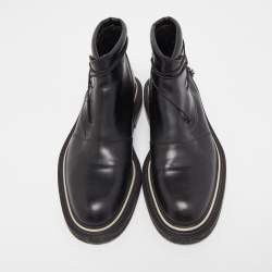 Dior Black Leather Ankle Boots Size 40 