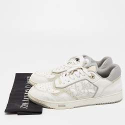 Dior White/Grey Leather B27 Sneakers Size 42