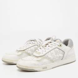 Dior White/Grey Leather B27 Sneakers Size 42