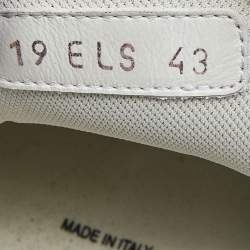 Pre Owned Dior White/Black Oblique Cannage Neoprene and Rubber B24 Low-Top Sneakers Size 43