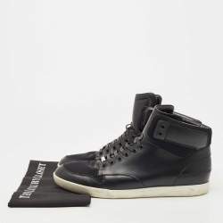 Dior Black Leather and Mesh High Top Sneakers Size 44