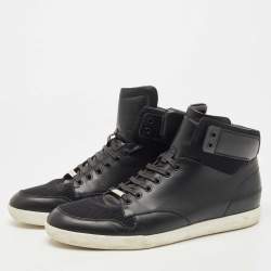 Dior Black Leather and Mesh High Top Sneakers Size 44