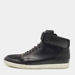 Dior Black Leather and Mesh High Top Sneakers Size 44