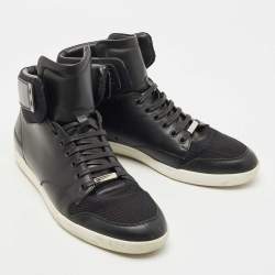 Dior Black Leather and Mesh High Top Sneakers Size 44