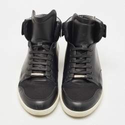 Dior Black Leather and Mesh High Top Sneakers Size 44