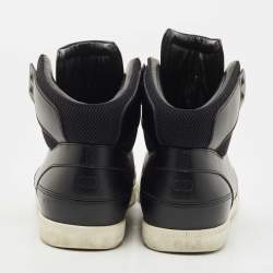 Dior Black Leather and Mesh High Top Sneakers Size 44