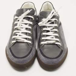 Pre Owned Dior Grey Leather And Suede Low Top Sneakers Size 44