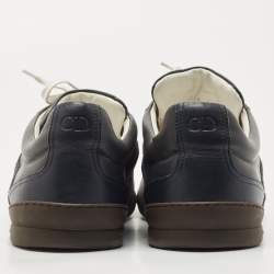 Pre Owned Dior Grey Leather And Suede Low Top Sneakers Size 44