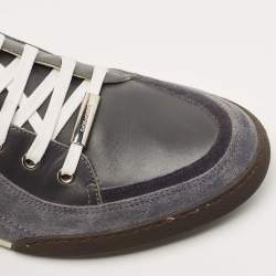 Pre Owned Dior Grey Leather And Suede Low Top Sneakers Size 44