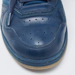 مملوكة مسبقًا Dior Navy Blue Leather B27 Low Top Sneakers Size 42.5